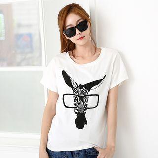 Zebra Print Short-sleeve T-shirt