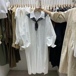 Long-sleeve Polo Collar Shirtdress