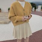 V-neck Oversized Fluffy Cardigan