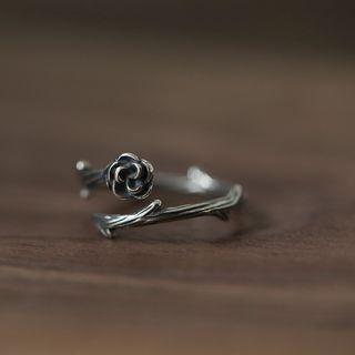 Flower Open Ring J2707 - Silver - One Size
