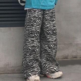 Bungee Cord Zebra Print Pants