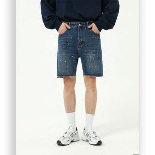 Paint Splatter Denim Shorts