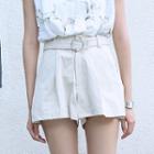 Wide Leg Shorts With Belt