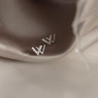 Rhinestone W-letter Stud Earring 1 Pair - As Shown In Figure - One Size