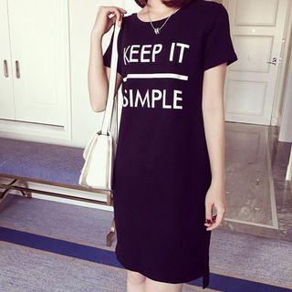 Short-sleeve Letter T-shirt Dress