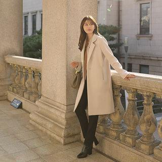 Single-button Wool Blend Coat
