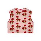 Flower Embroidered Sweater Vest Pink - One Size