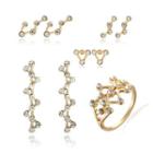 Rhinestone Geometric Earring / Ring (various Designs)