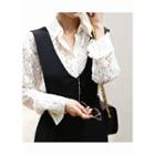 Faux-pearl Detail Laced Blouse