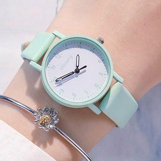 Set: Silicone Bracelet Watch + Flower Bangle