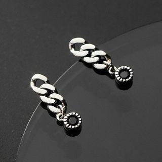 Chunky Chain Sterling Silver Dangle Earring 1 Pair - S925 Silver - Silver - One Size