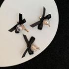Set Of 3: Bow Hair Clip Set Of 3 - Black - One Size