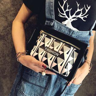 Printed Color Panel Crossbody Bag