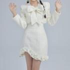 Ribbon Jacket / Sleeveless Mini Dress