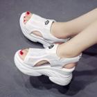 Mesh Platform Wedge Sneaker Sandals