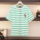 Cherry Accent Striped T-shirt
