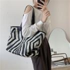 Zebra Print Tote Bag Black & White - One Size