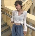Lightweight Long-sleeve Top / Elastic Waist Wide-leg Pants