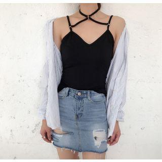 Plain Cross Strap Front Camisole Top