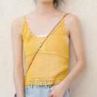 Spaghetti Strap Perforated Top