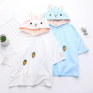 Elbow-sleeve Rabbit Ear Hoodie