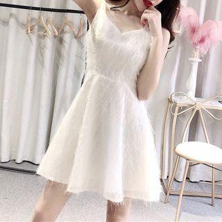 Furry Strappy A-line Dress