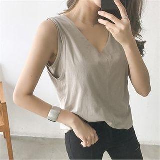V-neck Overlay Tank Top