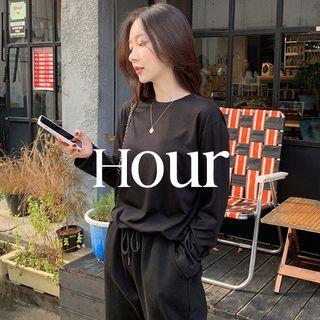 [hour] Napped Plain T-shirt