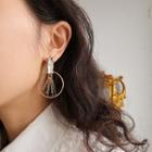 Alloy Faux Crystal Hoop Dangle Earring 1 Pair - Gold - One Size