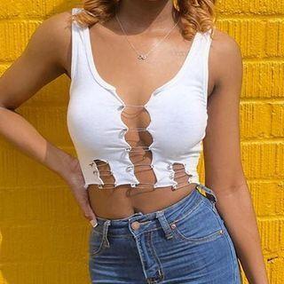 Pinned Crop Tank Top