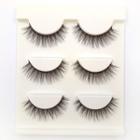 False Eyelashes (3 Pairs) 3 Pairs - Black - One Size