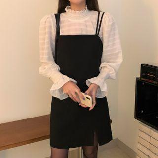 Puff-sleeve Blouse / Strappy Dress