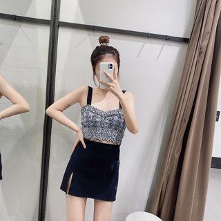 Sleeveless Sequined Crop Top