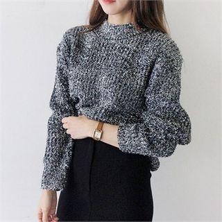 Glittered Furry-knit Top