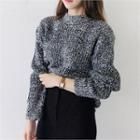 Glittered Furry-knit Top