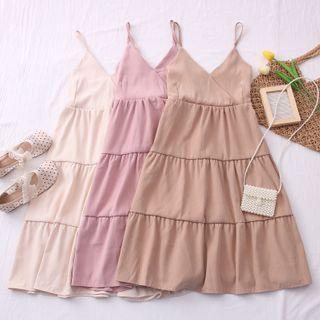 V-neck Sleeveless Midi Dress In 6 Colors