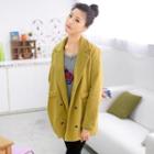 Double-breasted Coat Yellow - One Size