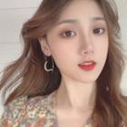 Pearl Heart Hoop Earrings  - As Shown In Figure