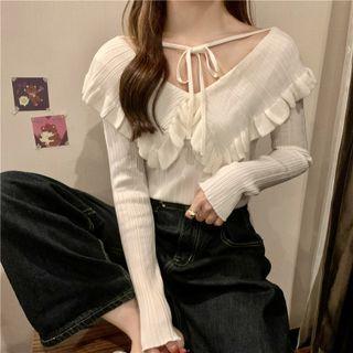 Collar Ruffle Sweater