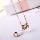 Ring Pendant Necklace Rose Gold - One Size
