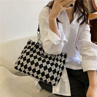 Chain Argyle Tote Bag