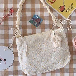 Shirred Strap Floral Crossbody Bag