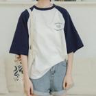 Two-tone Flared-sleeve T-shirt