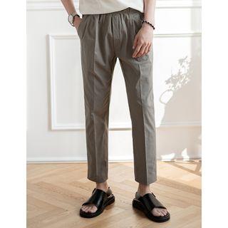 Drawstring-waist Linen Blend Dress Pants