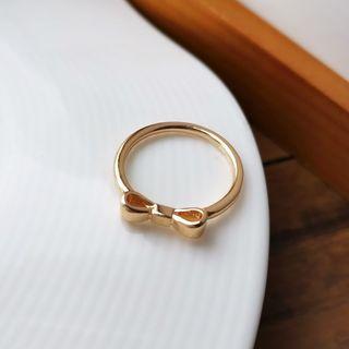 Bow Ring 1 Pc - Ring - Bow - Gold - One Size