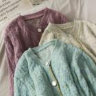 Contrasted Loose-fit Sweater Cardigan