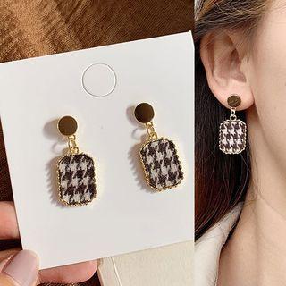 Houndstooth Rectangle Dangle Earring