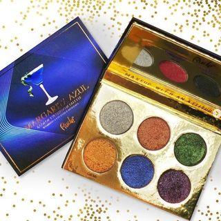 Rude  - Cocktail Party 6 Color Eyeshadow Palette Margarita Azul, 7.5g