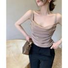 Plain Slim-fit Camisole Top Gold - One Size