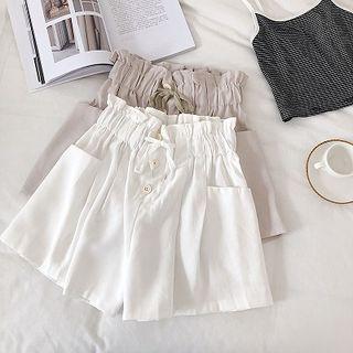 Single-breasted High-waist Shorts